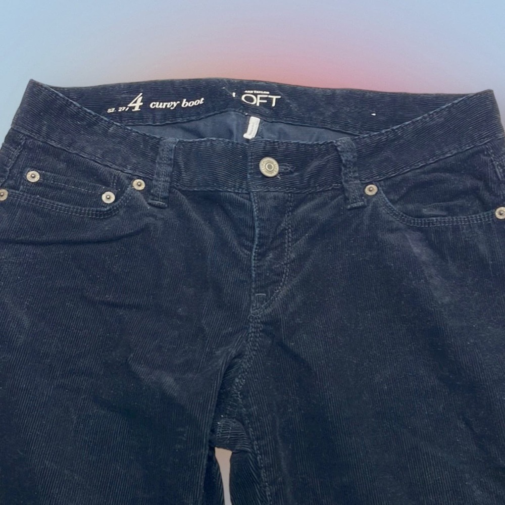 LOFT Women’s 4 / 27 Black CURVY BOOT Corduroy Jeans